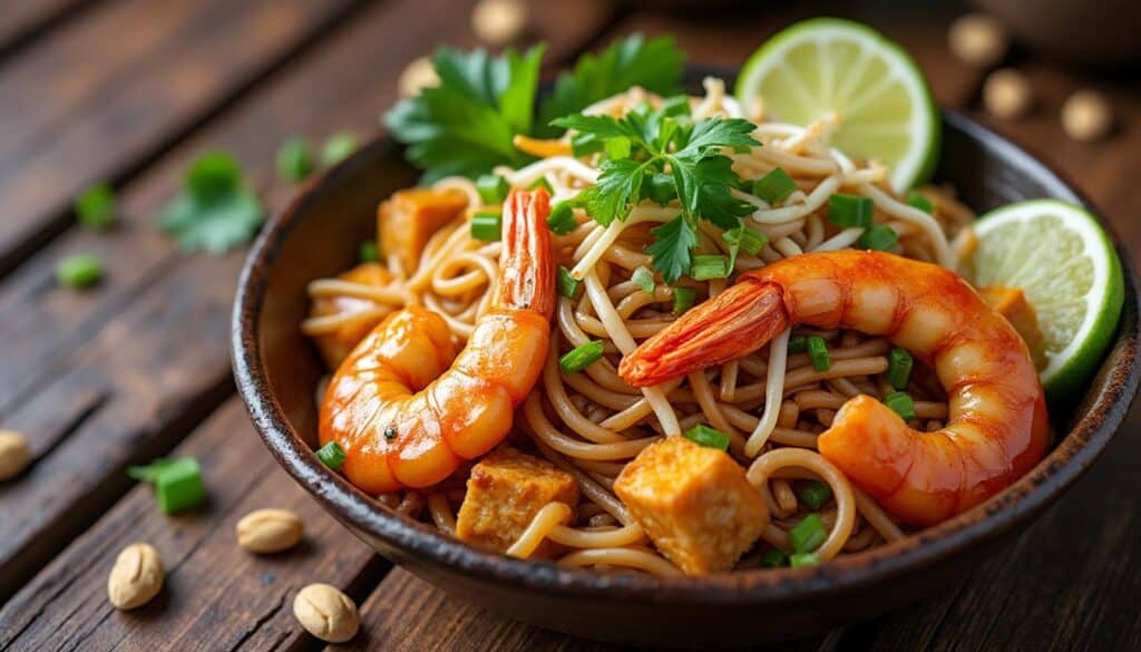 découvrez comment préparer des nouilles sautées façon bangkok avec une sauce savoureuse style pad thaï pour un plat thaï authentique et délicieux.