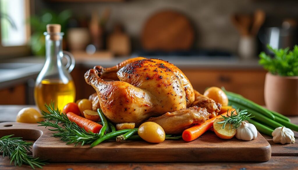 découvrez la recette du poulet rôti du dimanche façon chef, pour un plat savoureux et convivial à partager en famille.