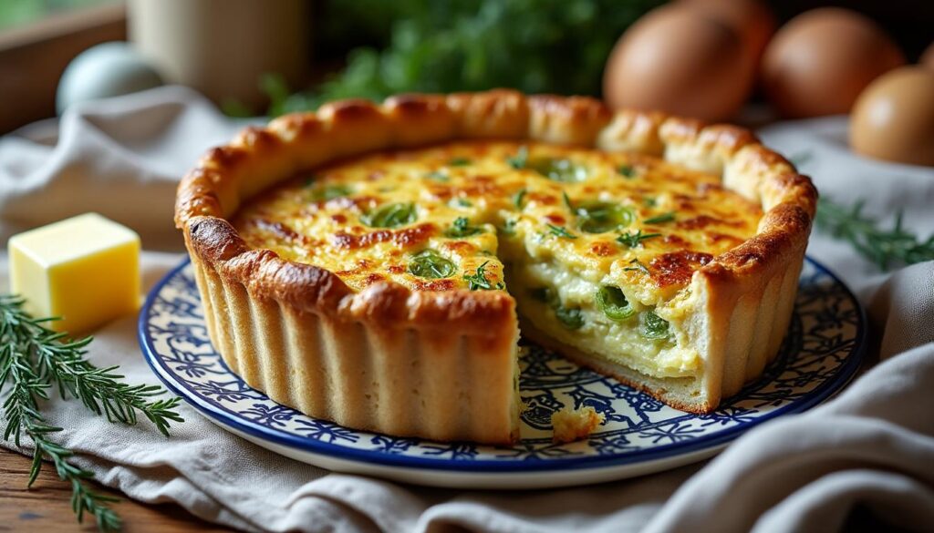 découvrez la recette authentique de la quiche aux poireaux, version bretagne, préparée avec du beurre demi-sel pour un goût riche et savoureux.