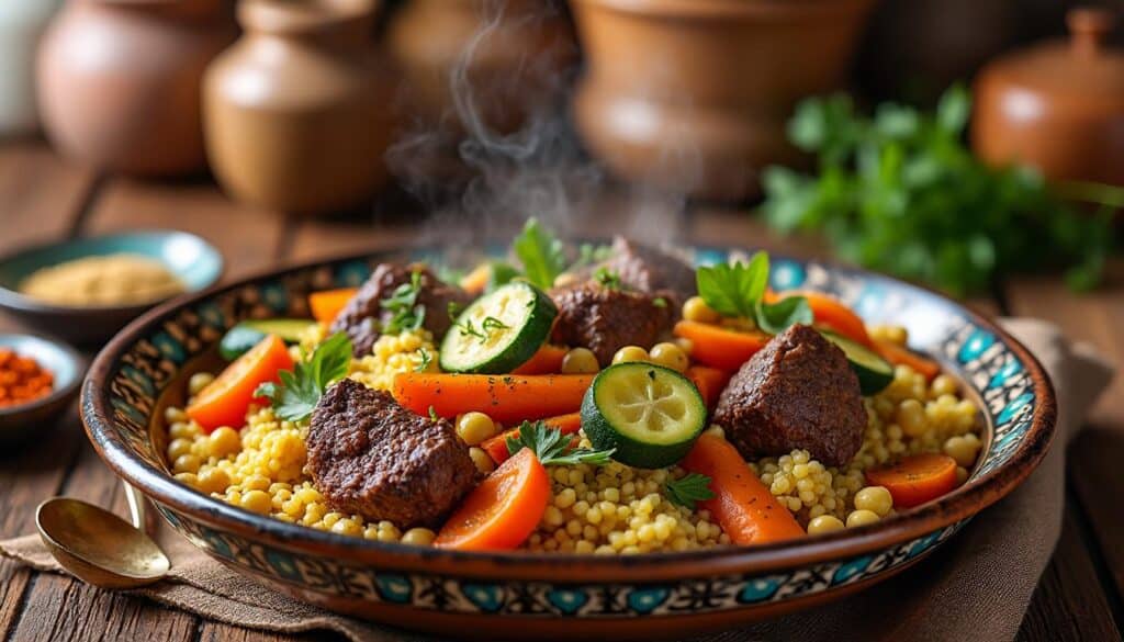 découvrez notre recette facile et authentique de couscous à l’agneau, inspirée des saveurs de casablanca, à préparer chez vous pour un repas chaleureux et savoureux.