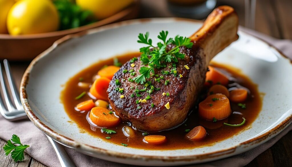 découvrez notre recette facile et authentique d'osso buco, jarret de veau à la milanaise, pour un plat savoureux et traditionnel à réussir à coup sûr.