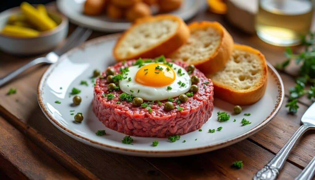 découvrez notre recette authentique de tartare de bœuf à la parisienne, un classique des brasseries françaises, simple à préparer et savoureux.