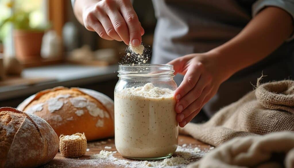 découvrez comment le rafraîchissement quotidien de la souche à la farine de seigle bio dynamise et améliore la saveur authentique du pain au levain.