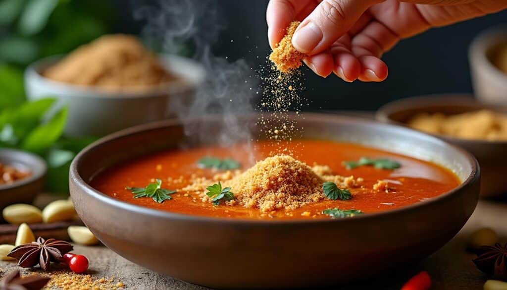 découvrez comment une pointe de sucre roux peut adoucir un curry trop épicé, équilibrant parfaitement les saveurs des épices du monde.