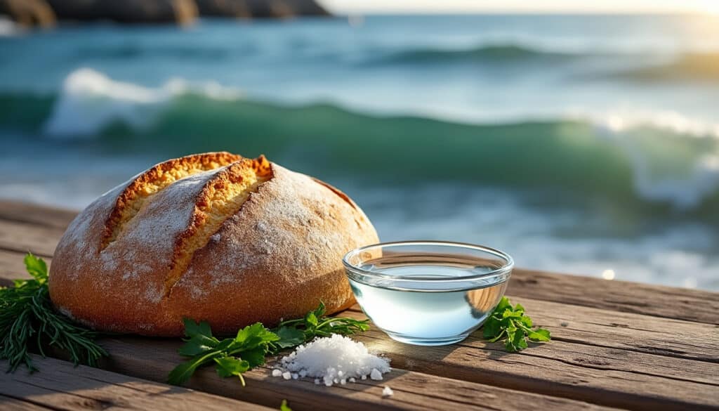 découvrez comment l'intégration d'eau de mer purifiée remplace le sel et l'eau douce pour apporter une saveur marine unique au pain au levain.