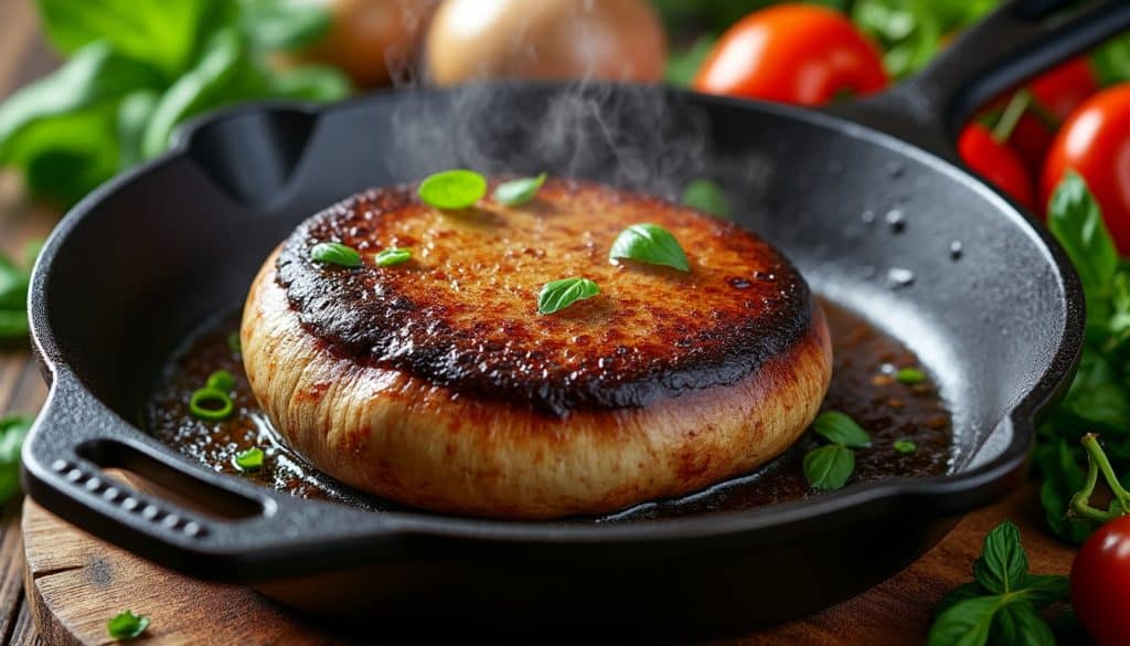 découvrez comment remplacer la viande par un savoureux champignon portobello poêlé, une première étape simple et gourmande vers une cuisine végétale saine et délicieuse.