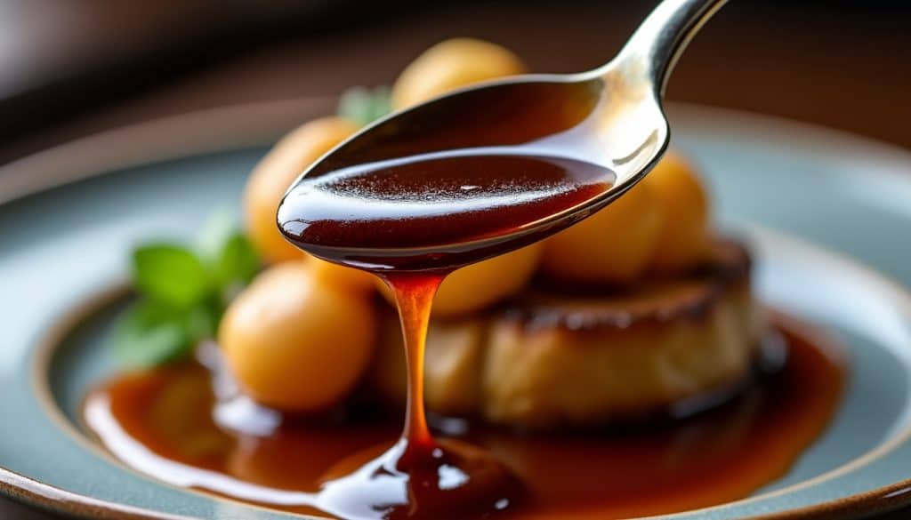 découvrez les secrets d’une sauce demi-glace veloutée, nappant parfaitement la cuillère, et symbole du savoir-faire des grandes sauces classiques.