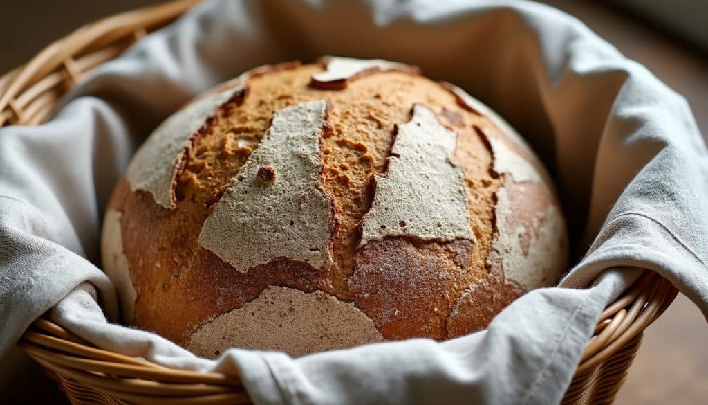 découvrez comment un banneton en osier tapissé de lin crée de magnifiques rayures authentiques sur votre pain au levain, alliant tradition et esthétique pour des résultats parfaits.