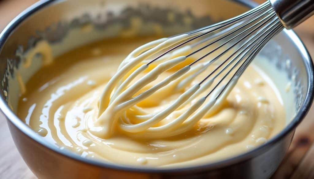 découvrez comment l'actionnement énergique du fouet à billes élimine rapidement les grumeaux dans les sauces classiques pour une texture lisse et parfaite.