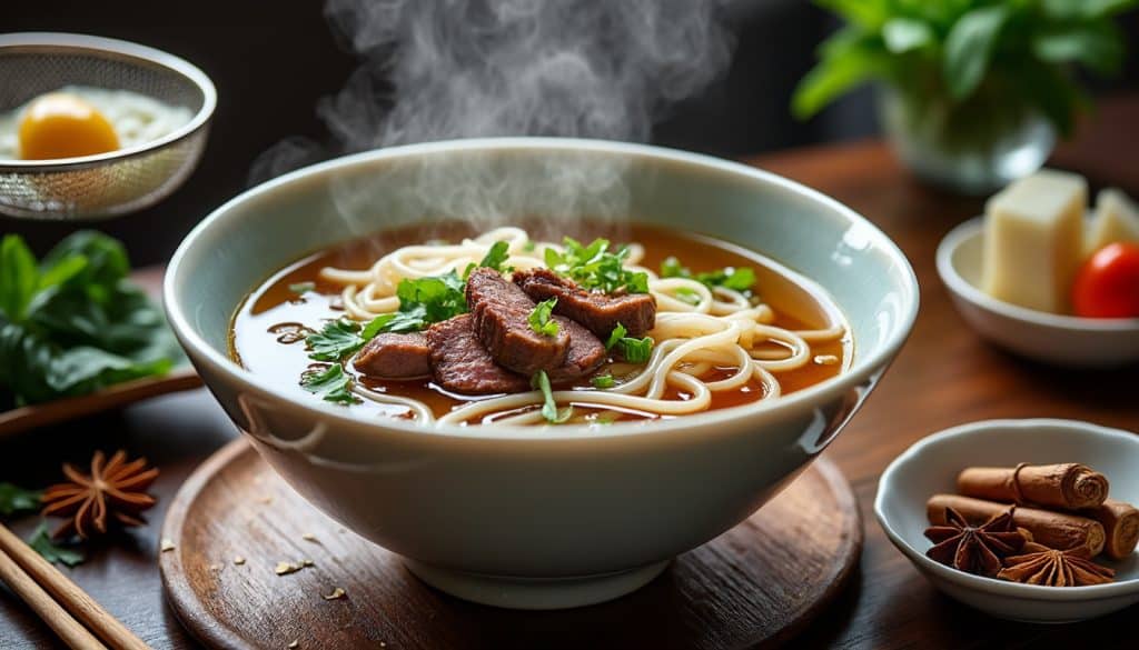 découvrez les secrets d’un bouillon de pho clair, aromatique et profond, fruit de patience et de longues années de pratique de la cuisine asiatique.