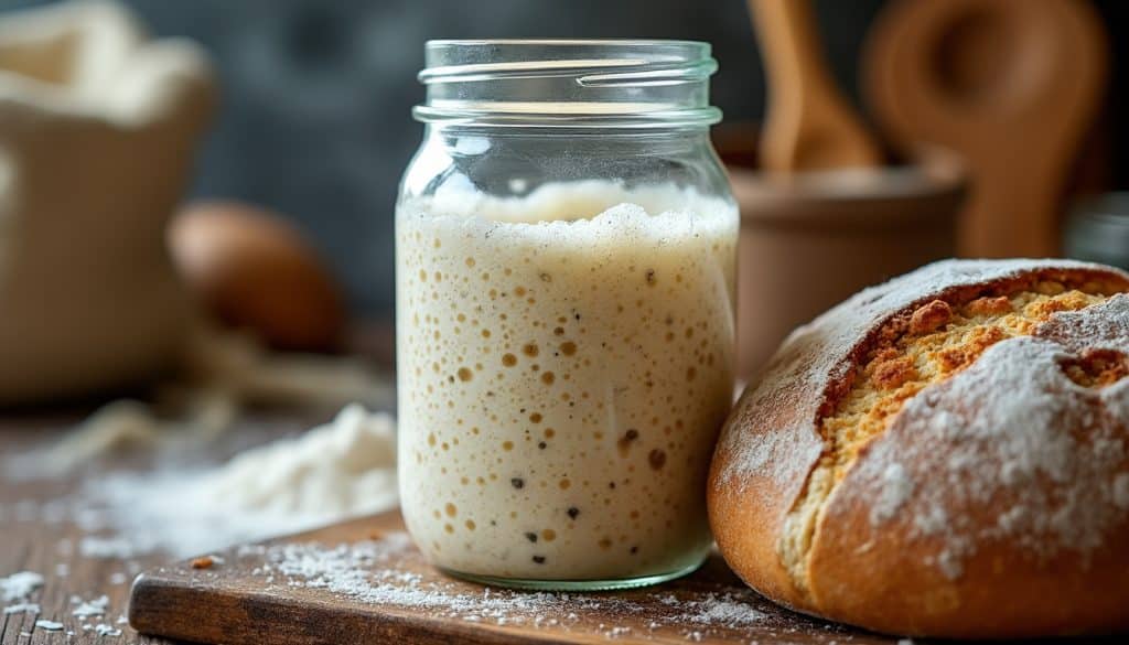 découvrez pourquoi l'odeur acétique forte de votre bocal est un signe positif de la bonne santé bactériologique qui protège votre pain au levain, assurant saveur et qualité.